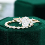 Load image into Gallery viewer, Yellow Gold Oval Moissanite Wedding Set Full Eternity Bridal Ring
