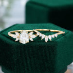 Load image into Gallery viewer, Yellow Gold Pear Shaped Moissanite Wedding Set
