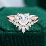 Load image into Gallery viewer, Rose Gold Heart Cut Moissanite Engagement Ring Set
