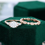 Load image into Gallery viewer, Rose Gold Round Cut Moissanite Bridal Set Wedding Promise Anniversary Dainty Ring
