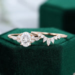 Load image into Gallery viewer, Rose Gold Oval Cut Moissanite Bridal Set Anniversary Gift
