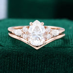 Load image into Gallery viewer, Rose Gold Pear Shaped Moissanite Wedding Set
