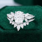 Load image into Gallery viewer, White Gold Oval Cut Moissanite Bridal Ring Set
