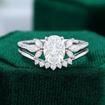 Load image into Gallery viewer, White Gold Oval Cut Moissanite Wedding Set
