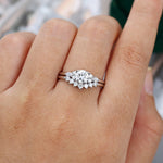 Load image into Gallery viewer, White Gold Round Cut Moissanite Engagement Ring Set
