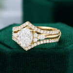 Load image into Gallery viewer, Vintage Double Bands Oval Cut Moissanite Bridal Ring Set
