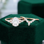 Load image into Gallery viewer, Rose Gold Oval Cut Moissanite Bridal Ring Set
