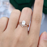 Load image into Gallery viewer, Oval Cut Moissanite Rose Gold Diamond Engagement Ring Set

