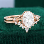 Load image into Gallery viewer, Oval Cut Moissanite Rose Gold Diamond Engagement Ring Set
