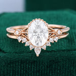 Load image into Gallery viewer, Oval Cut Moissanite Rose Gold Diamond Engagement Ring Set
