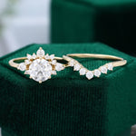 Load image into Gallery viewer, Unique 1.2Ct Moissanite Diamond Cluster Engagement Ring Set Rose Gold
