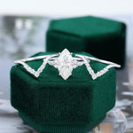 Load image into Gallery viewer, Vintage Marquise Cut Moissanite Engagement Ring Set
