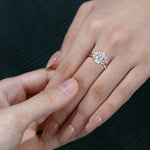 Load image into Gallery viewer, Oval Cut Pavé Moissanite Bridal Ring Set With U Contour Band
