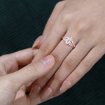 Load image into Gallery viewer, Pear Shaped Moissanite Bridal Ring Set Double Claw Prongs Cluster Engagement Ring Set
