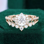 Load image into Gallery viewer, Pear Shaped Moissanite Bridal Ring Set Infinity Wedding Set

