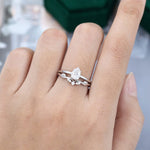 Load image into Gallery viewer, Pear Cut Moissanite Solitaire Engagement Ring Set In White Gold
