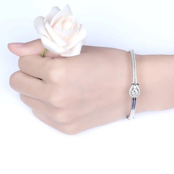 White Gold Plated Silver Moissanite Bracelet 2ctw