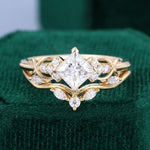 Load image into Gallery viewer, Princess Cut Moissanite Wedding Ring Set Infinity Design Bridal Ring Set
