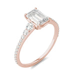 Load image into Gallery viewer, Emerald Signature Graduated Side Stone Engagement Ring
