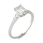 Load image into Gallery viewer, Emerald Signature Graduated Side Stone Engagement Ring
