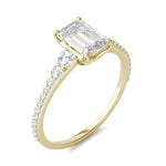 Load image into Gallery viewer, Emerald Signature Graduated Side Stone Engagement Ring
