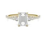 Load image into Gallery viewer, Emerald Signature Graduated Side Stone Engagement Ring
