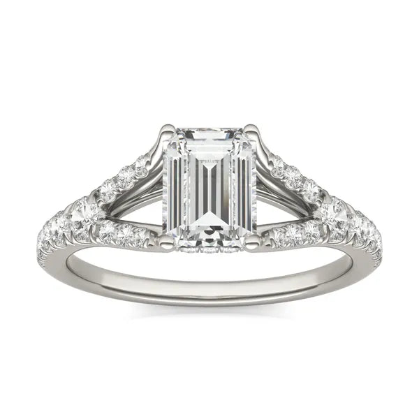 Emerald Duet Engagement Ring