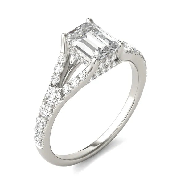 Emerald Duet Engagement Ring