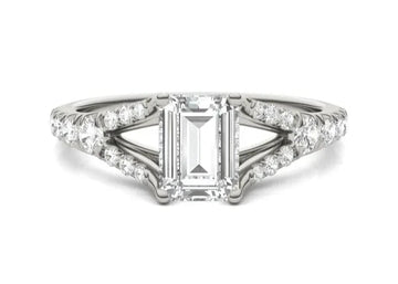 Emerald Duet Engagement Ring