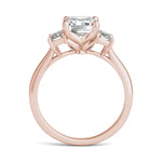 Load image into Gallery viewer, Bezel Emerald Moissanite Engagement Ring Three Stone (2.23 Ct)
