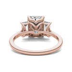 Load image into Gallery viewer, Bezel Emerald Moissanite Engagement Ring Three Stone (2.23 Ct)
