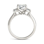 Load image into Gallery viewer, Bezel Emerald Moissanite Engagement Ring Three Stone (2.23 Ct)
