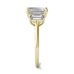Load image into Gallery viewer, Bezel Emerald Moissanite Engagement Ring Three Stone (2.23 Ct)
