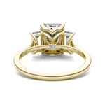 Load image into Gallery viewer, Bezel Emerald Moissanite Engagement Ring Three Stone (2.23 Ct)
