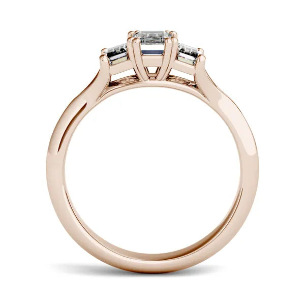 Emerald Trio Classic Engagement Ring