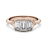Load image into Gallery viewer, Emerald Trio Classic Engagement Ring
