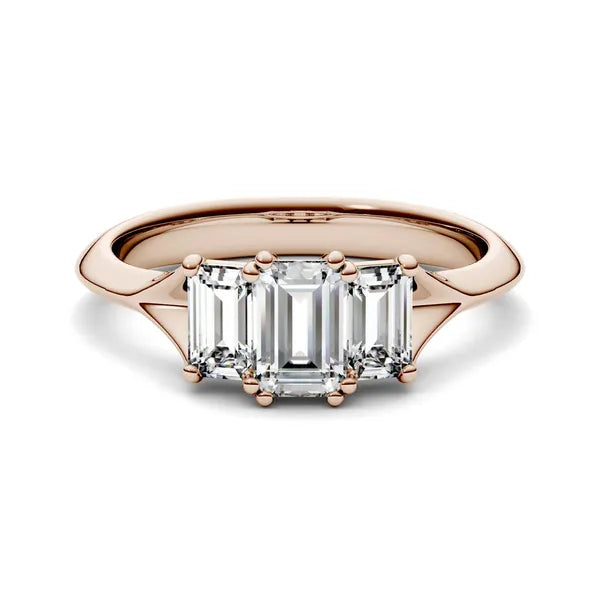Emerald Trio Classic Engagement Ring