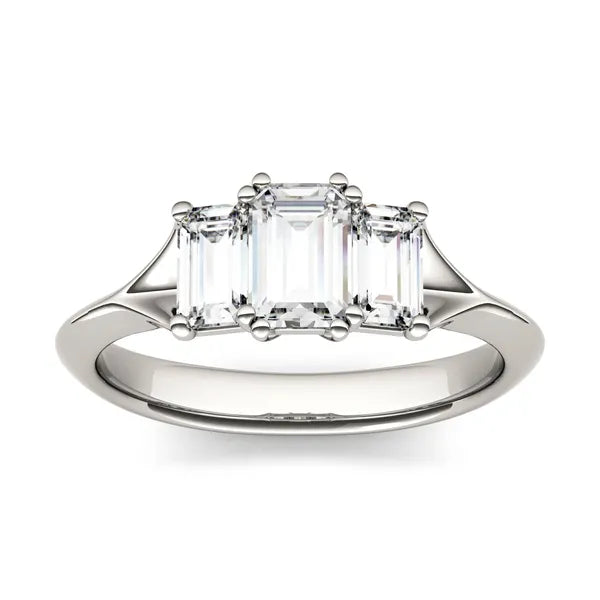 Emerald Trio Classic Engagement Ring