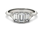 Load image into Gallery viewer, Emerald Trio Classic Engagement Ring
