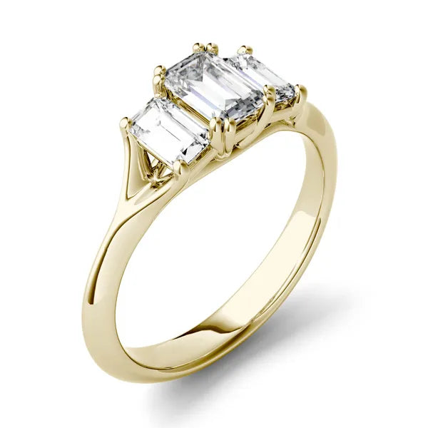 Emerald Trio Classic Engagement Ring