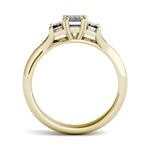 Load image into Gallery viewer, Emerald Trio Classic Engagement Ring
