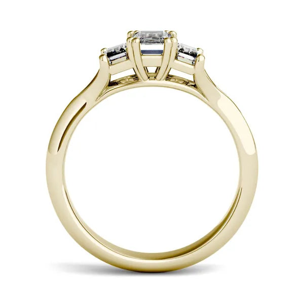 Emerald Trio Classic Engagement Ring