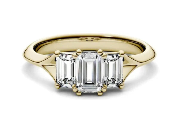 Emerald Trio Classic Engagement Ring