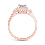 Load image into Gallery viewer, Emerald Claw Prong Trillion Three-stone Engagement Ring
