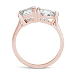 Load image into Gallery viewer, Round Brilliant and Emerald Toi et Moi Engagement Ring
