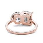 Load image into Gallery viewer, Round Brilliant and Emerald Toi et Moi Engagement Ring
