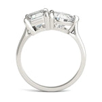 Load image into Gallery viewer, Round Brilliant and Emerald Toi et Moi Engagement Ring

