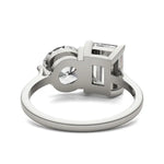 Load image into Gallery viewer, Round Brilliant and Emerald Toi et Moi Engagement Ring
