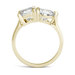 Load image into Gallery viewer, Round Brilliant and Emerald Toi et Moi Engagement Ring
