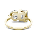Load image into Gallery viewer, Round Brilliant and Emerald Toi et Moi Engagement Ring
